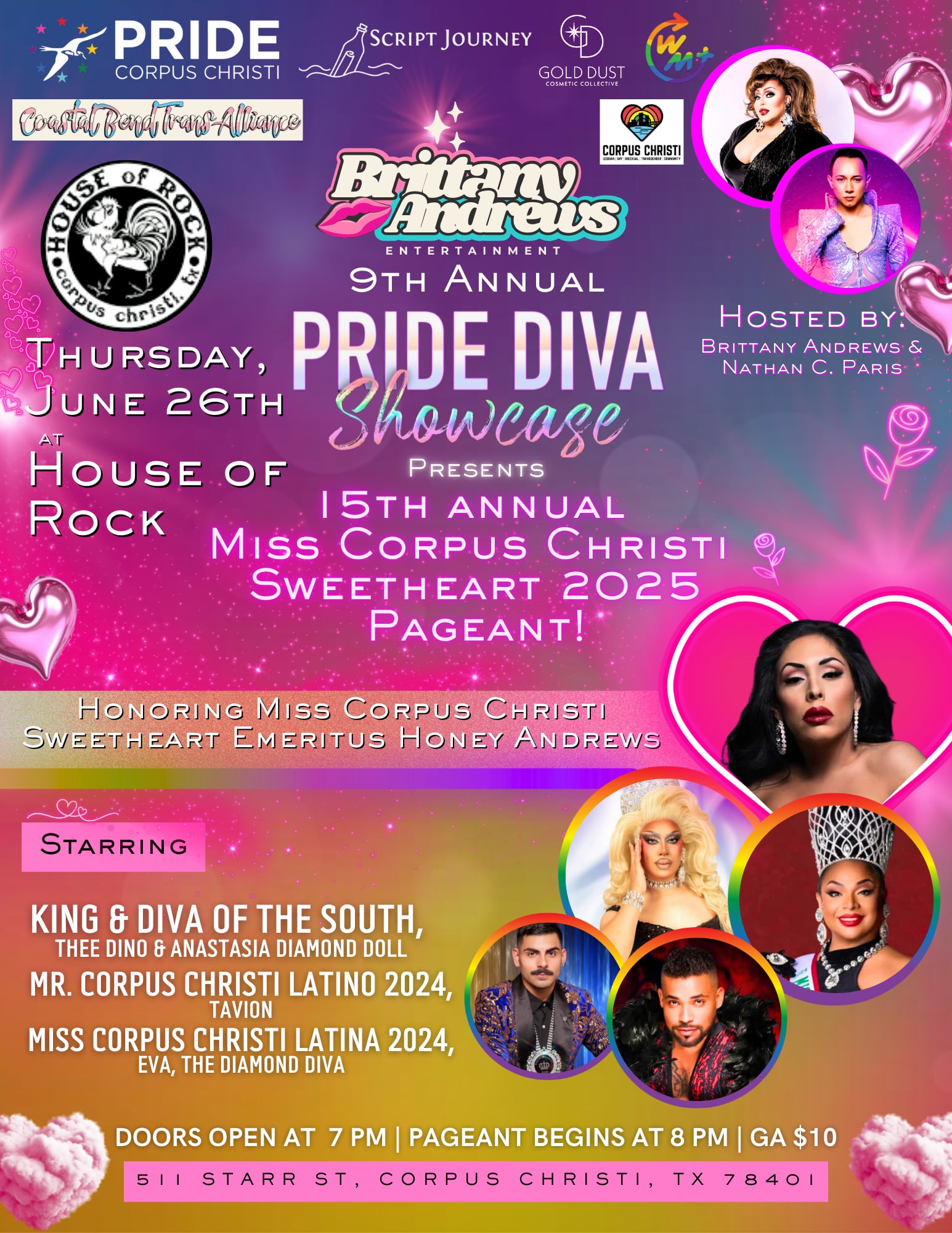 9th Annual “PRIDE DIVA SHOWCASE” & Miss Corpus Christi Sweetheart Pageant