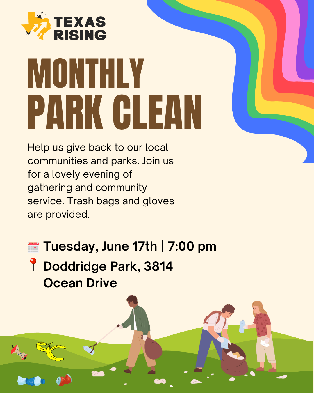 Texas Rising Pride Park Clean Up