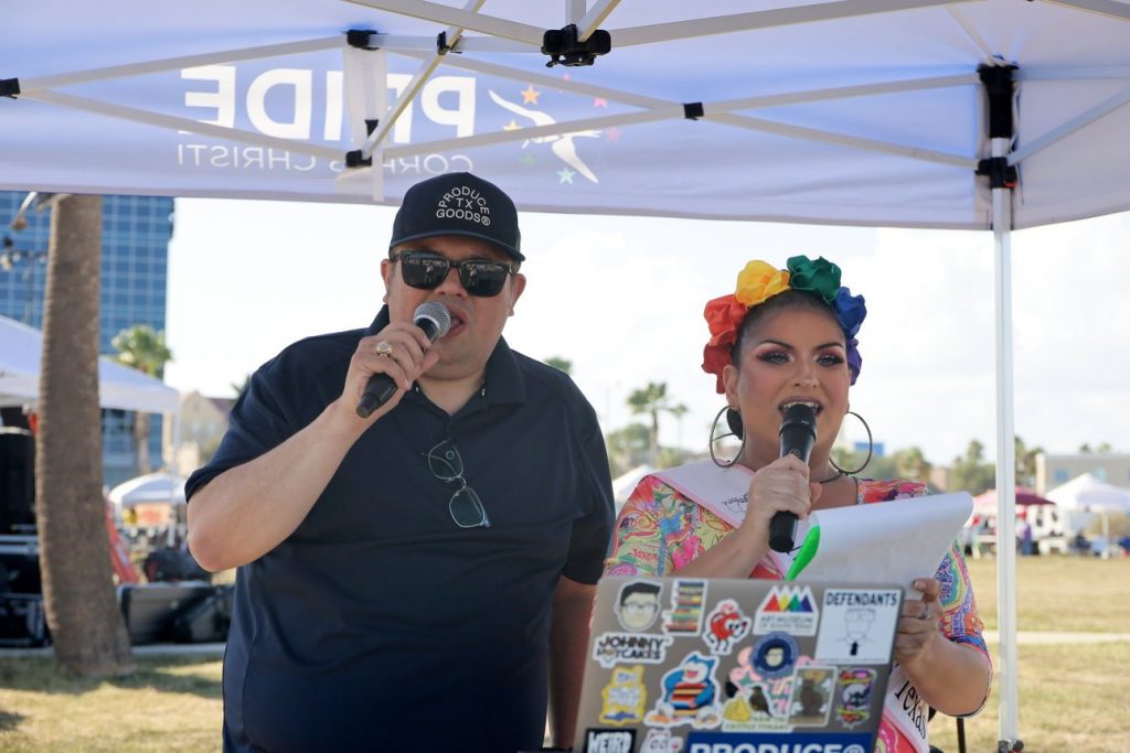 Johnny Hotcakes & Kitana Sanchez hosting the parade